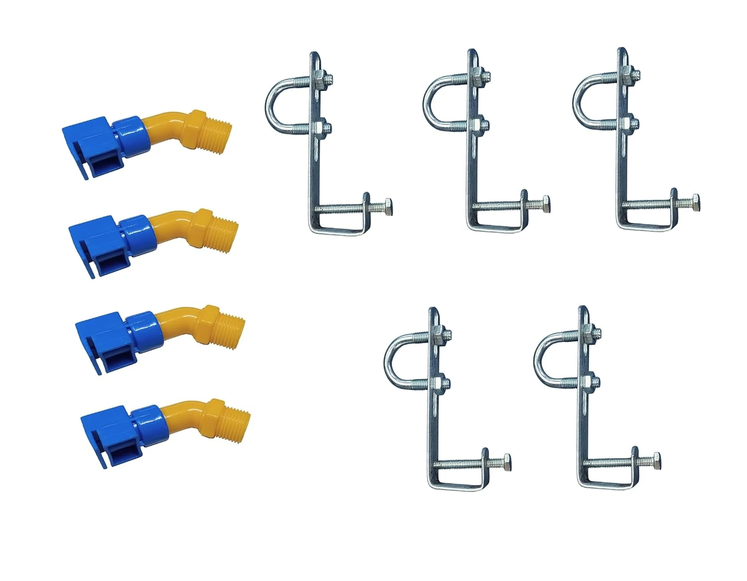Solar Parts 5 PCS of Solar Panel Cleaning Hanger CLAMP Galvanized Material and 4 PCS of Cleaning Sprinkler (1/2 INCH) for Solar Panel (5-PIPE-HANGER-L-CLAMP-4-SPRINKLER-SMALL)