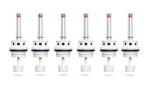 Luminous, Microtek and Livfast Compatible [Not for Exide Batteries] Inverter Battery Water Level Float Indicator Cap Set with Fumes Filtration - 1 Set of 6 Pieces for 1 Battery (White) (White)