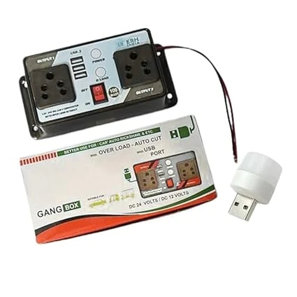 DC to AC Converter 12V 24V to 220V – 100 Watt Mini Inverter with 3 USB Ports for Car, Bus, Truck, E-Rickshaw, and Solar Panels