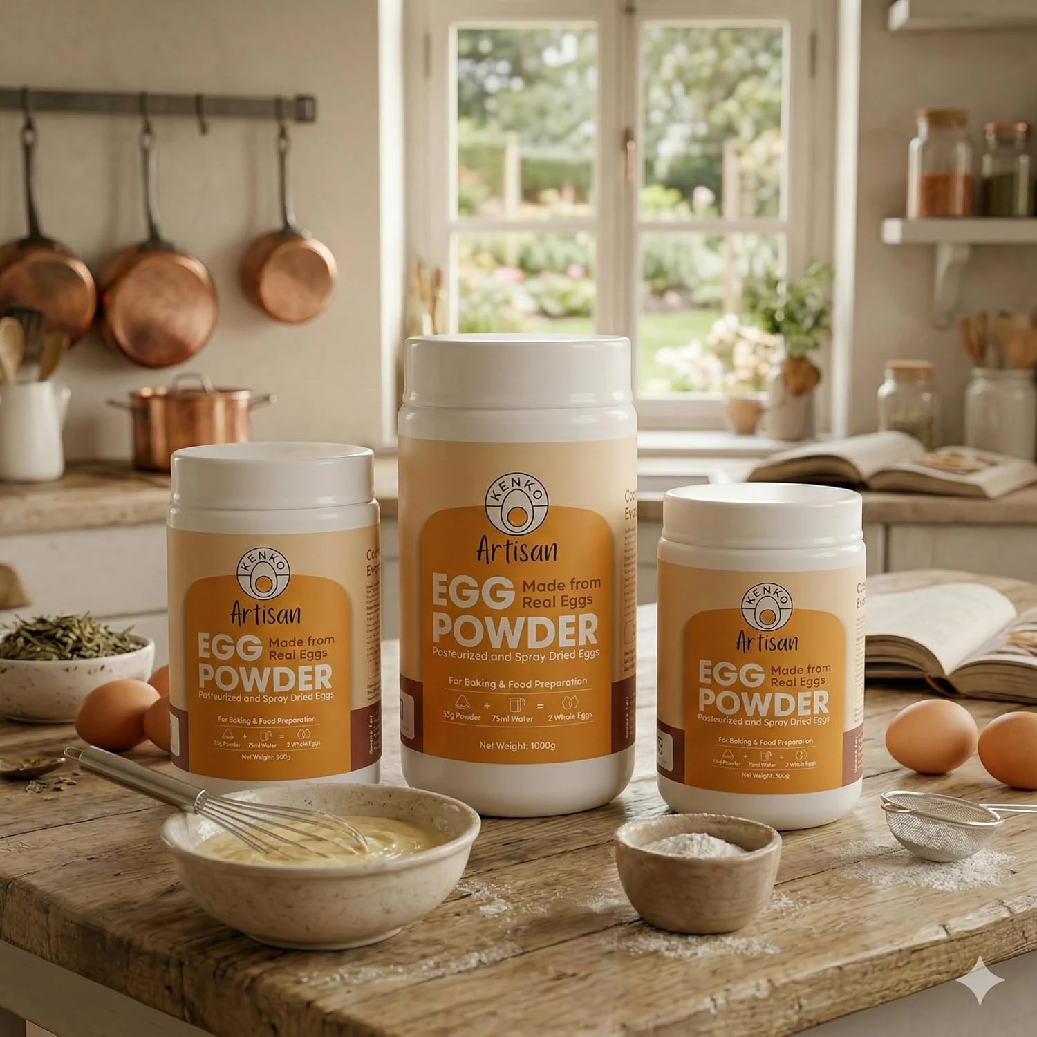 Whole Egg Powder 1Kg – Pasteurized & Spray Dried Eggs, High-Protein Shelf-Stable Egg for Baking, Cooking & Fitness