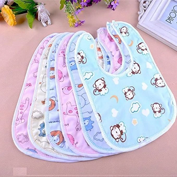 Waterproof Baby Bibs Spill-Resistant Apron Feeding Bibs for 6–34 Months, Soft & Absorbent Fast-Dry Cotton, Durable, Lightweight, Washable & Reusable Meal Time Bibs Set of 6 (Multi color)
