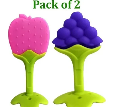 Two Fruit Shape Baby Silicone Teether