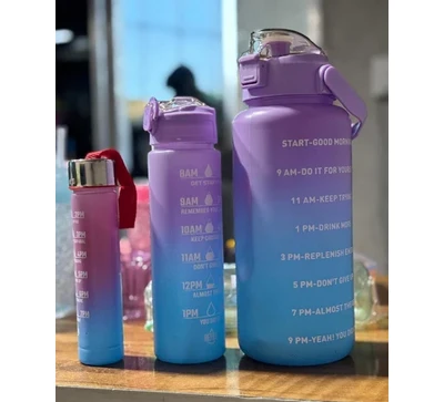 500ml Motivational Water Bottle Pack of 3