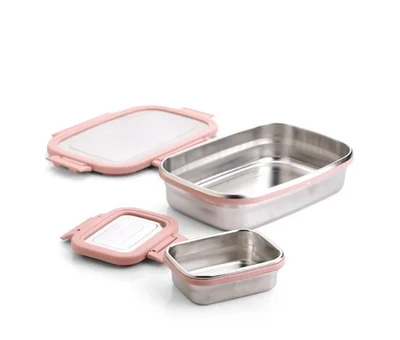 Rectangular Stainless Steel Lunch Box Pack of 1