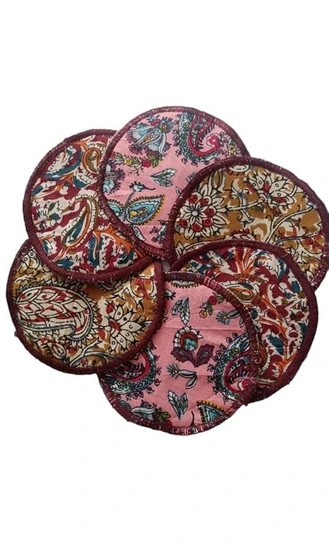 Nursing Breast Pad Soft High-Absorbent Big Cotton Breast Pads Reusable Maternity Nursing Pads for Women Super Absorbent Comfort Fit Breast Pads (3Pair/ 6Piece) (5inch)