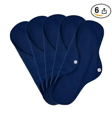 Women's Cotton Cloth Pads | Washable Period Pad | Cloths Sanitary Napkins | Regular Periods (Regular, 5, count)