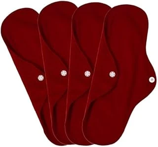 Reusable Cloth Pads | Women's Cotton Cloth Pads | Washable Period Pad (Regular, 4, count)