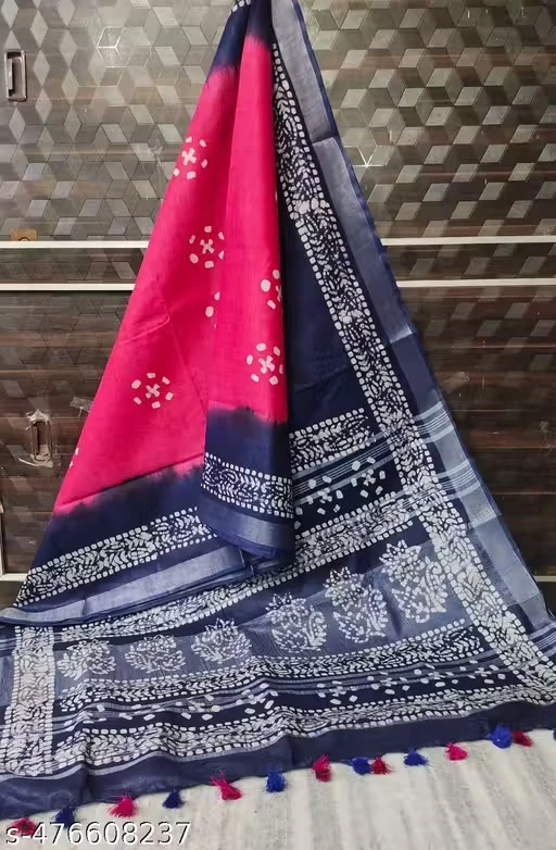A R Fabrics batik print saree