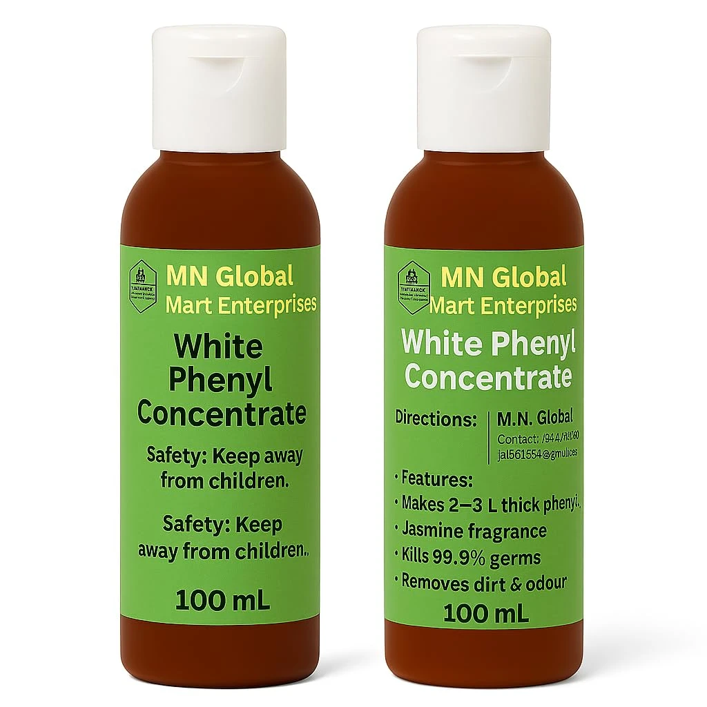MN Global Mart Phenyl Concentrate 100ml (Pack of 2) | Makes 10–15L Thick White Phenyl | Pine‑Based Jasmine Floor Cleaner | Fast Dilution, 99.9% Germ Kill | Bathroom & Home Multipurpose Cleaner Brand: Generic 5.0 5.0 out of 5 stars   (1)