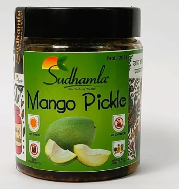 Sudhamla Homemade Mango Pickle (Dry) – 200 g | Traditional Indian Aam Ka Sukha Achaar Traditional Indian Achar | Less Oil, Mustard Base | Dry Sukha Aam Ka...