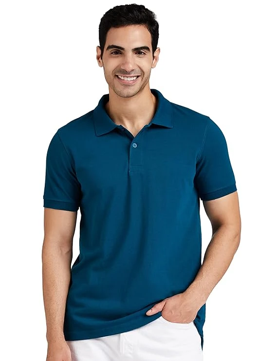 Symbol Men's Cotton Rich Solid Polo Tshirt | Collar Tshirts | Half Sleeves | Plain-Regular Fit Size M