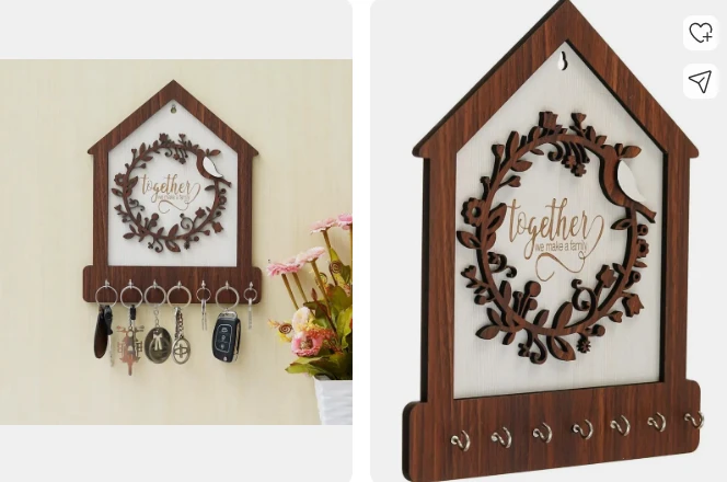 ZAWI Macrame Handmade Wooden Wall Shelf | Bohemian Wall Shelf Pack of 2 (OFF WHITE)