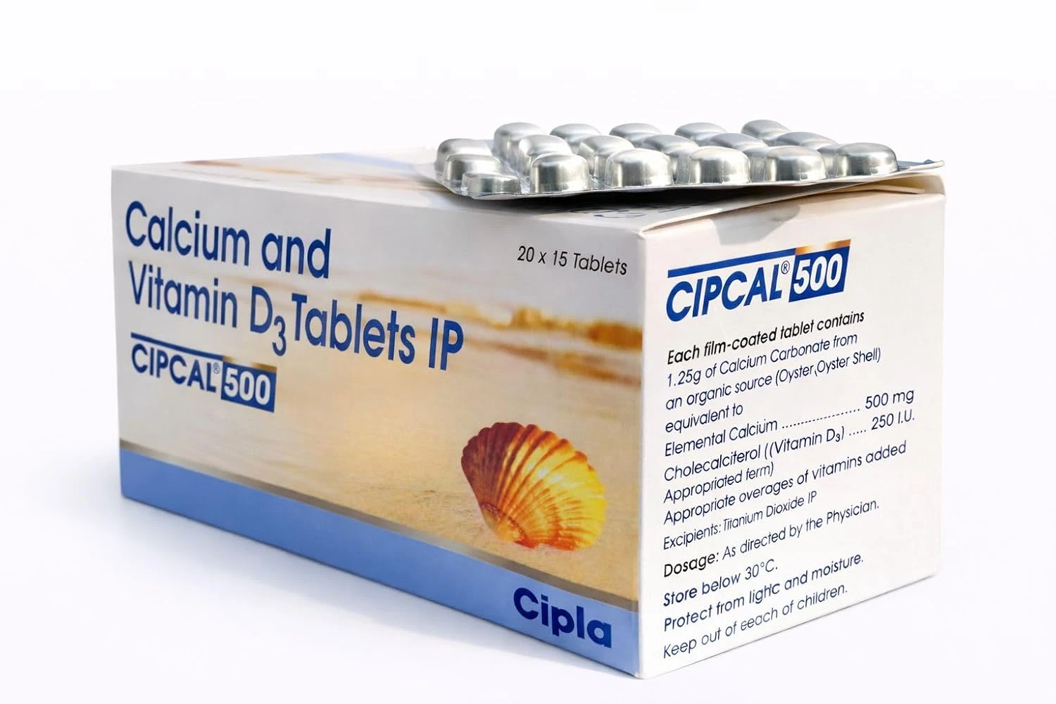 Cipcal-500 Calcium with Vitamin D3 Tablets | Bone & Joint Health Supplement | 75 Tablets