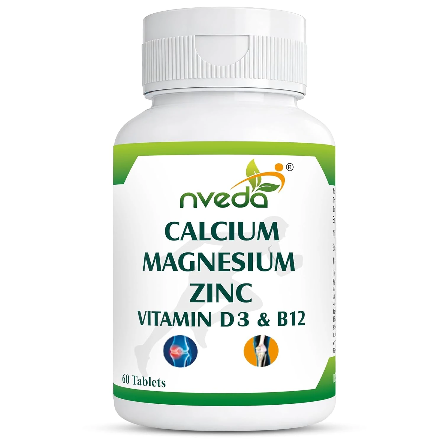 Calcium 1000mg with Vitamin D3, Magnesium, Zinc, Vitamin K2 & B12 | Bone Strength, Joint Support & Immunity Booster for Men & Women | 60 Vegetarian Tablets